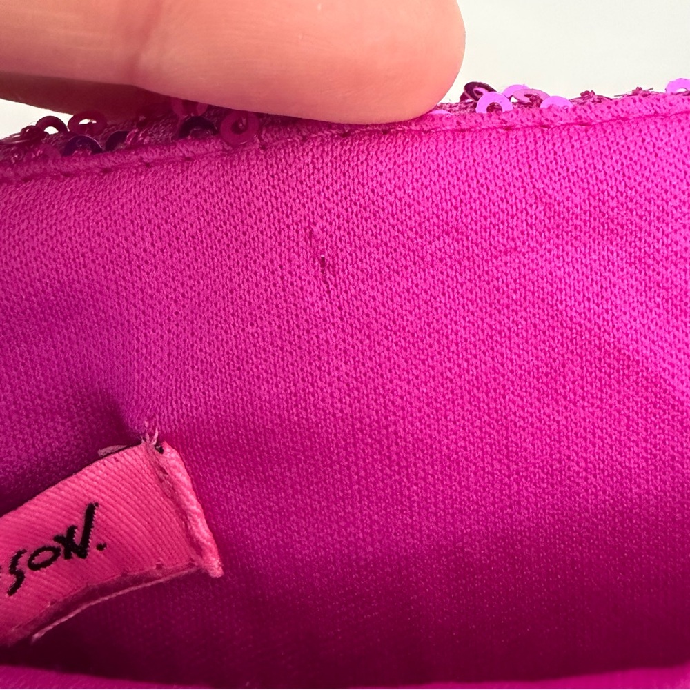 NWT BETSEY JOHNSON DOLOREAN MINI Pink Sequin Dress - S - Picture 14 of 15
